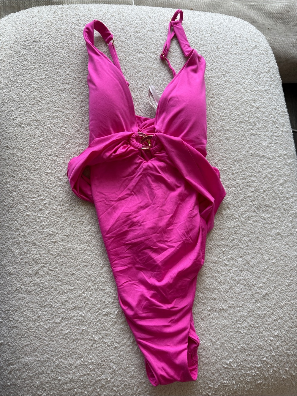 Trina Turk Hot Pink One-Piece Swimsuit with Ring Detail